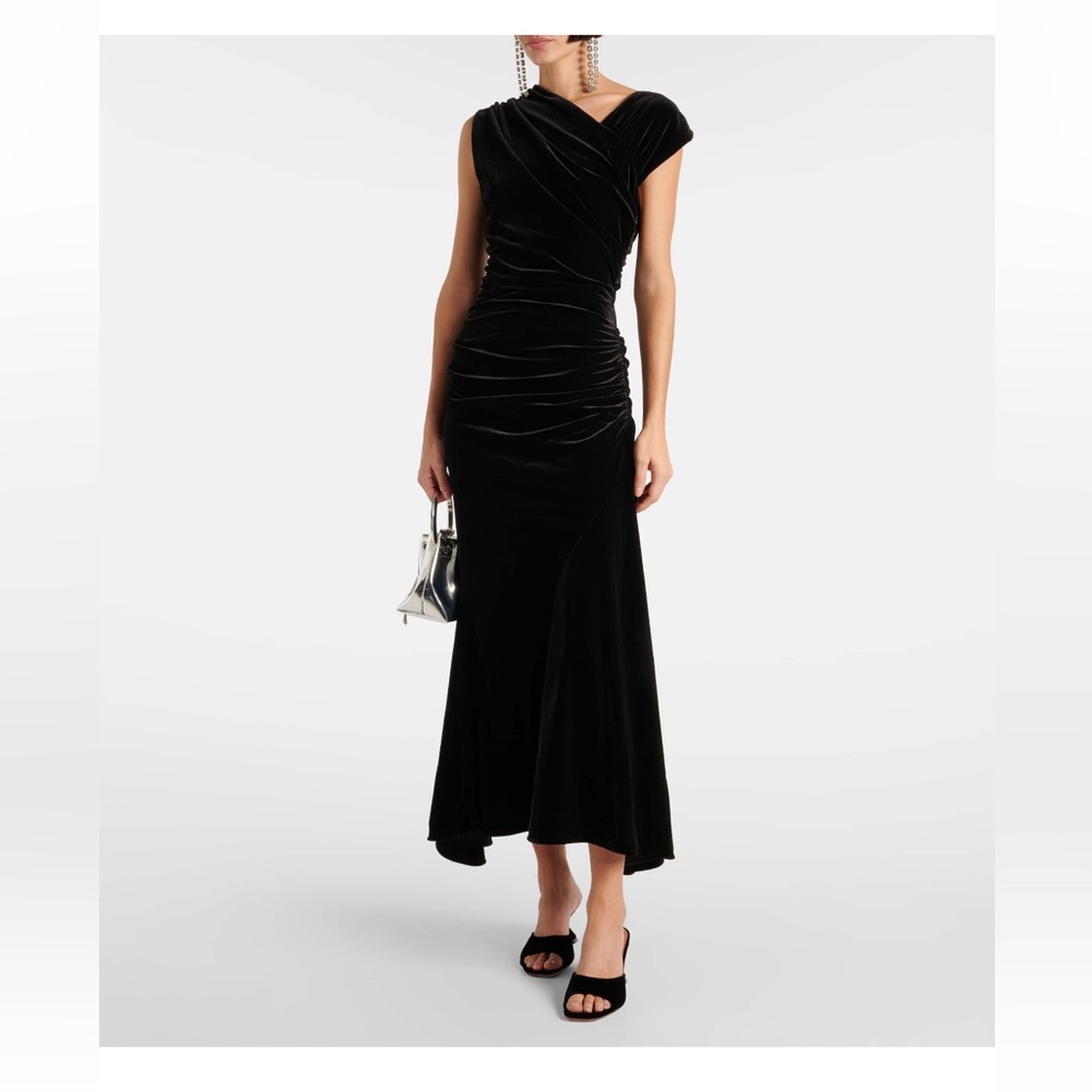NWT Ganni Velvet Jersey Ruched Crossover